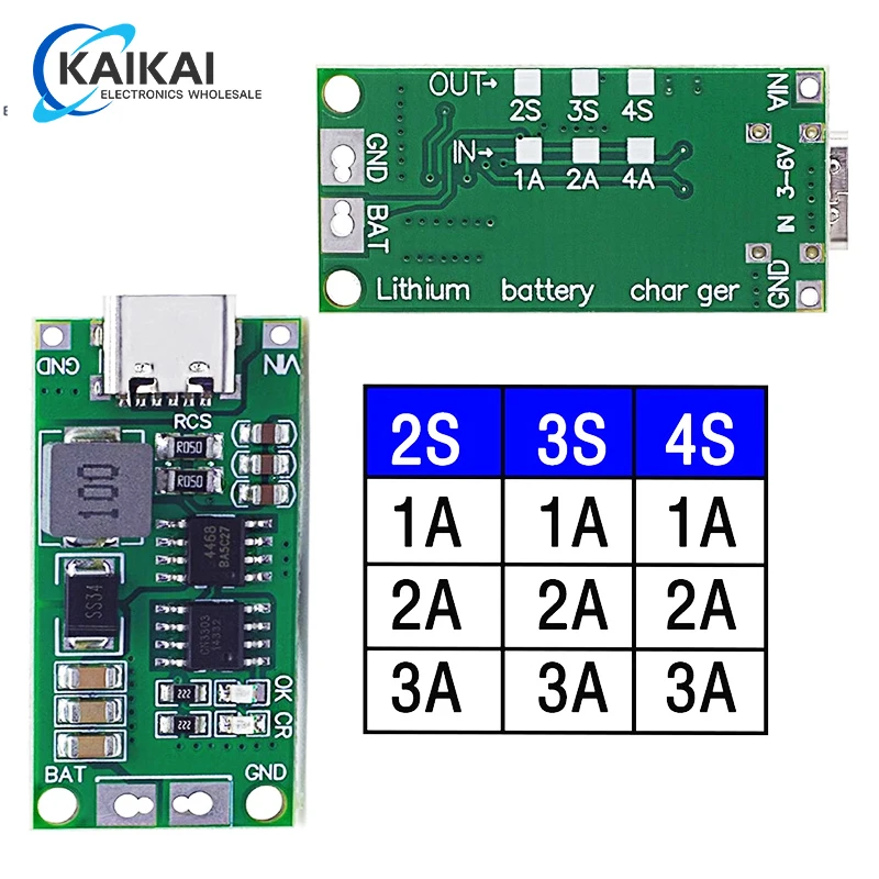 Meercellige 2S 3S 4S Type-C tot 8,4 V 12,6 V 16,8 V Step-Up Boost LiPo-polymeer Li-ion-oplader 7,4 V 11,1 V 14,8 V 18650 lithiumbatterij