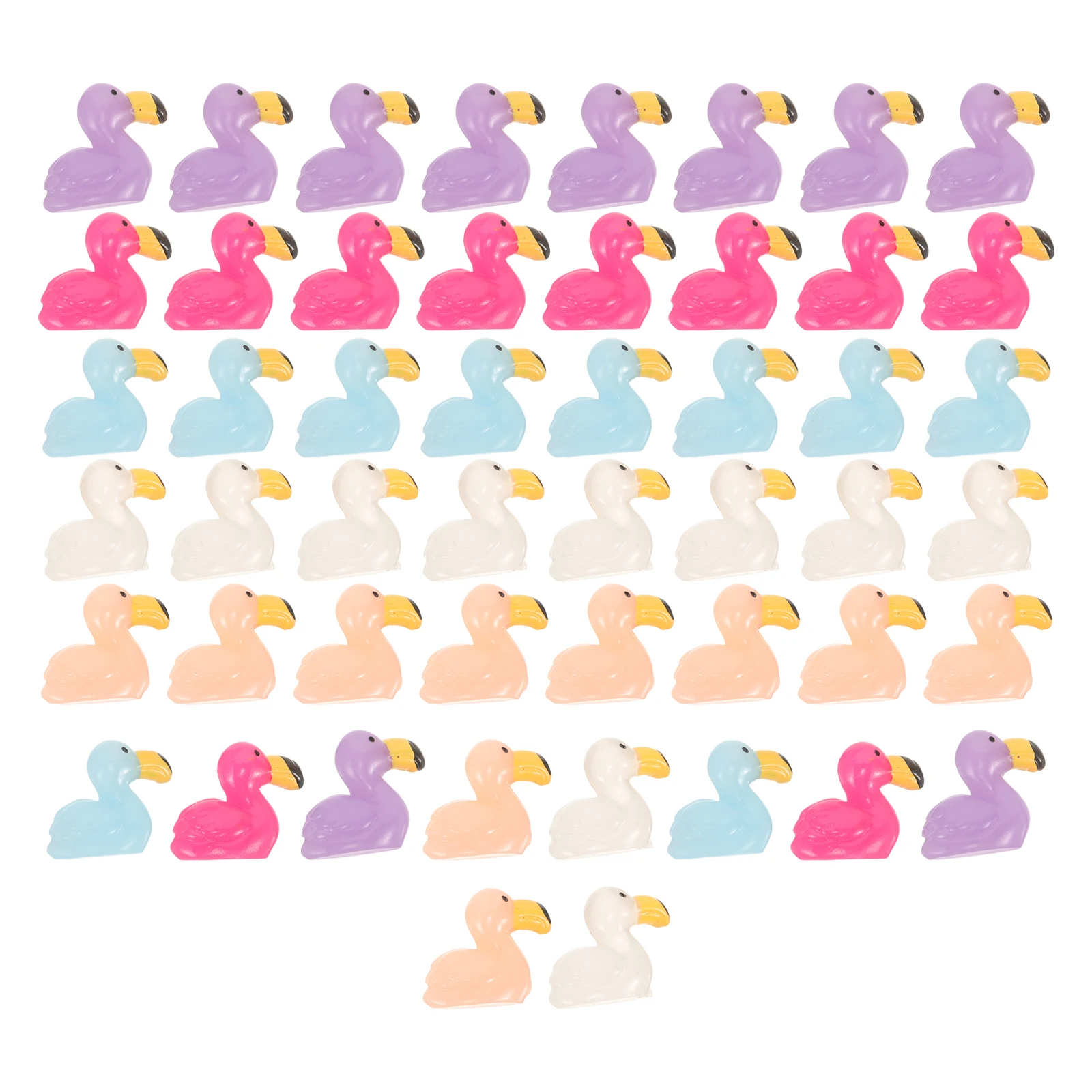 50 peças decoração de flamingo peças centrais estatuetas decorações de festa de mesa figuras jardim de fadas