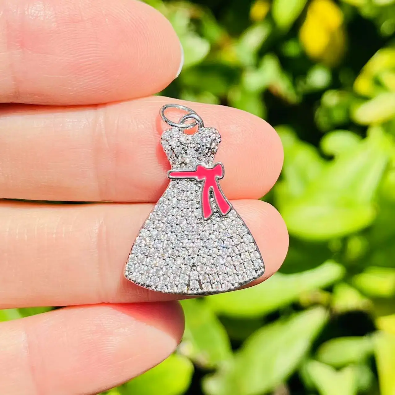 5Pcs Pave Copper Women Dress Clothes Charms Zircon Pave Jewelry Elegant Gifts