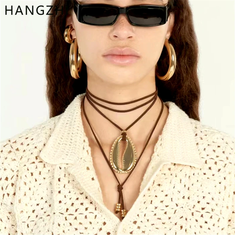 שרשרת מעטפת צבע זהב של האנגג 'י שרשרת שרשרת סוודמי שרשרת סוודמי שרשרת סווטרי מסיבת קיץ תכשיטים חדשים