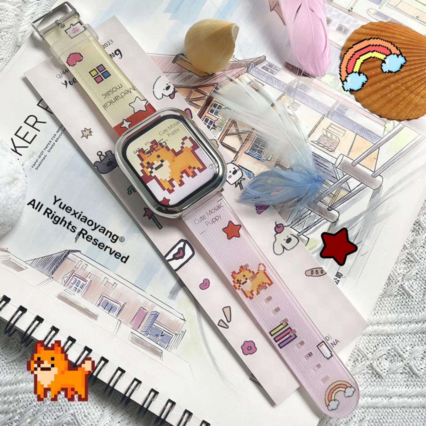 

Sweet Moment printed watch strap for Apple Watch 11 10 9 8 7 Silicone Band Replaceable Bracelet for iWatch 38mm 40mm 41mm 42mm