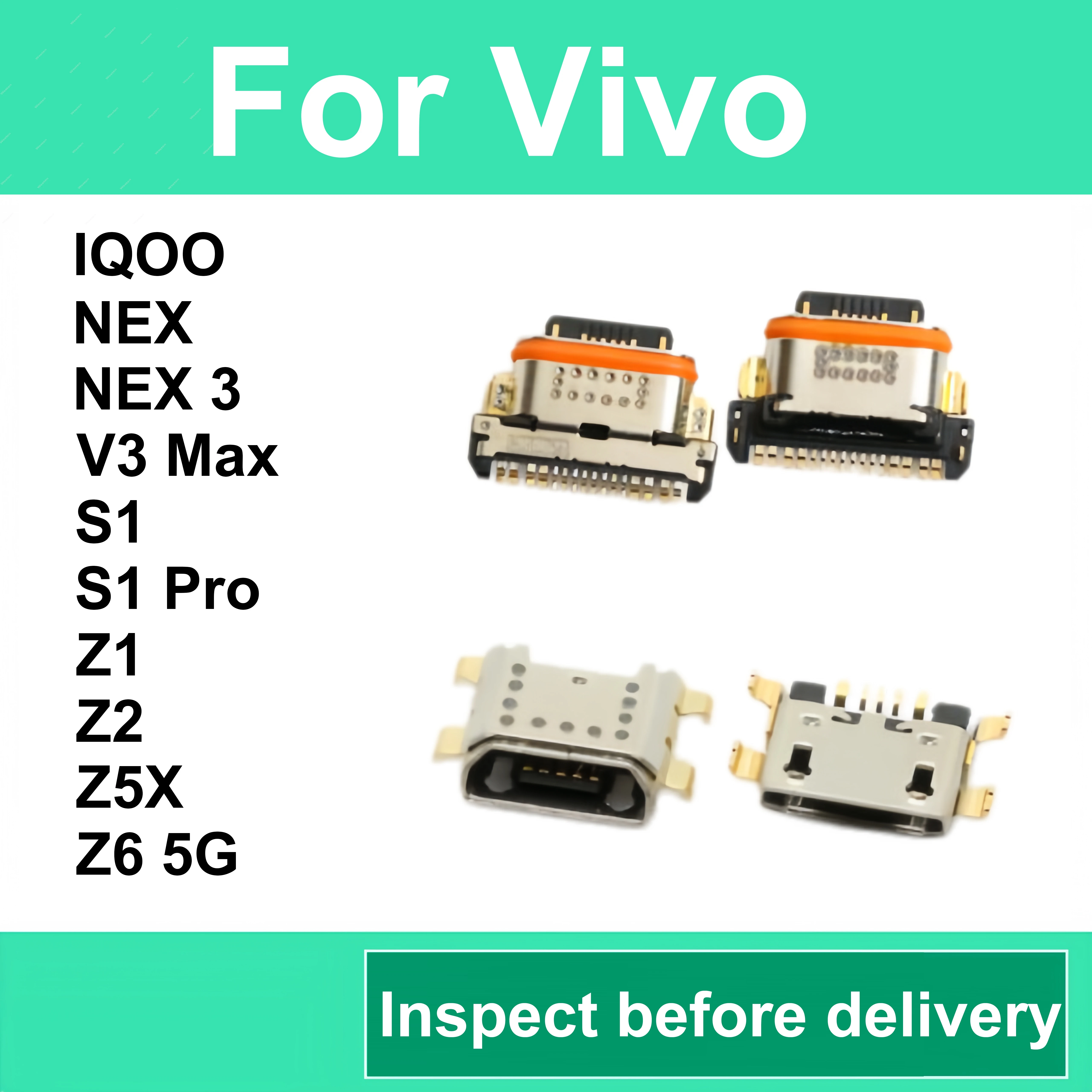 For Vivo IQOO NEX 3 S1 V3Max Z1 Z3 Z5X Z6 5G Pro Reliable Charging Connector Anti-Pressure Structure Protects Internal Parts