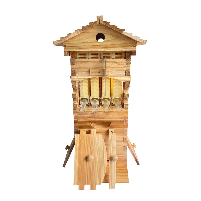 Mini 71*38*25cm Automatic Wooden Bee Hive House and Nest Wooden Bees Box Beekeeping Equipment Beekeeper Tool for Bee Hive Supply