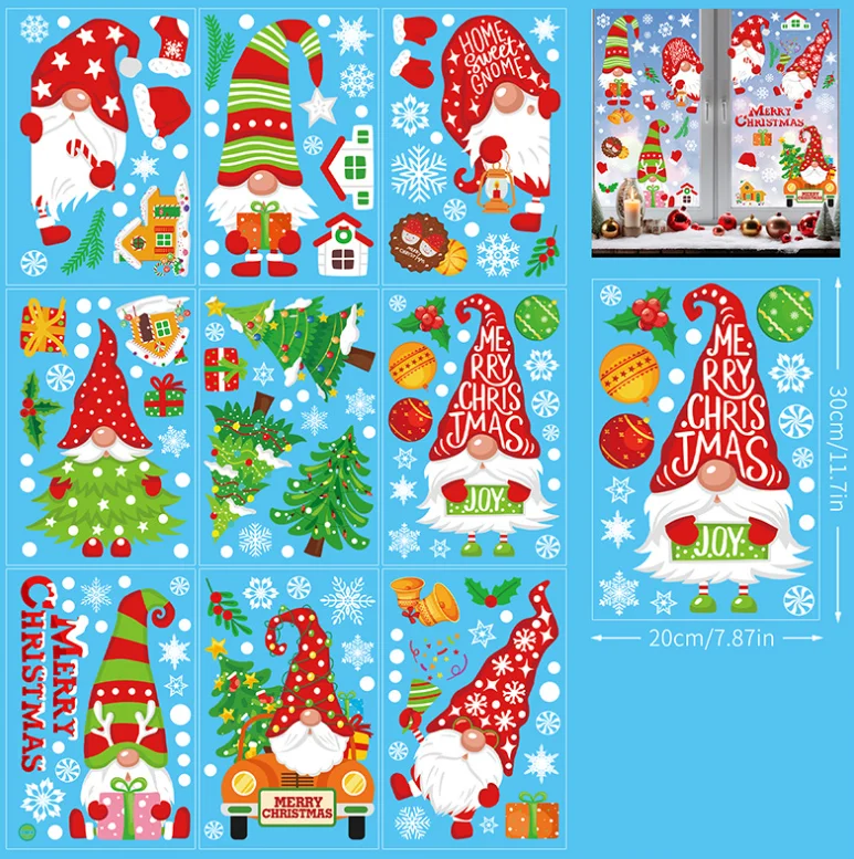 

Christmas Dwarf Window Sticker Detachable Self Adhesive PVC Party Window Static Sticker Removable Waterproof Anti Fouling