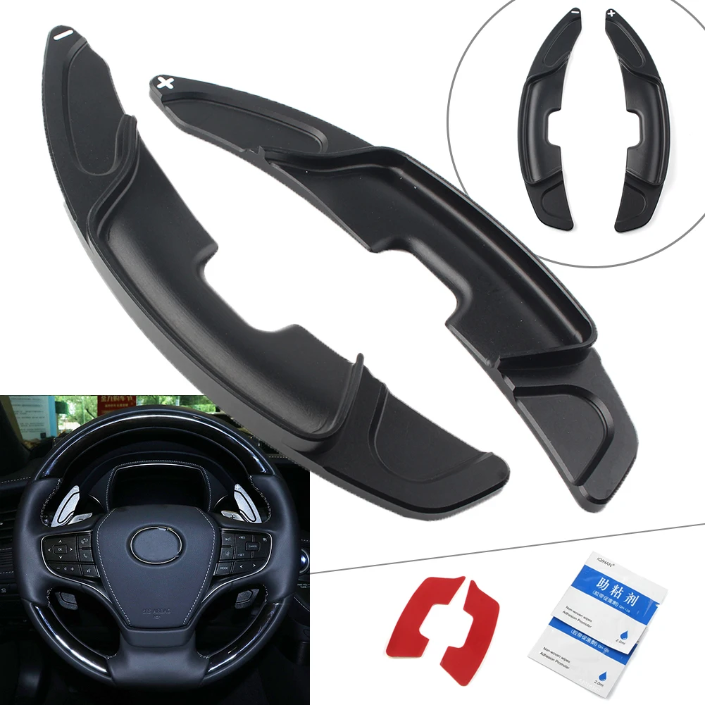 1 Pair CNC Aluminum Car Steering Wheel Shift Paddle Shifter Cover For Lexus ES300h ES350 _Z10 2019 2020