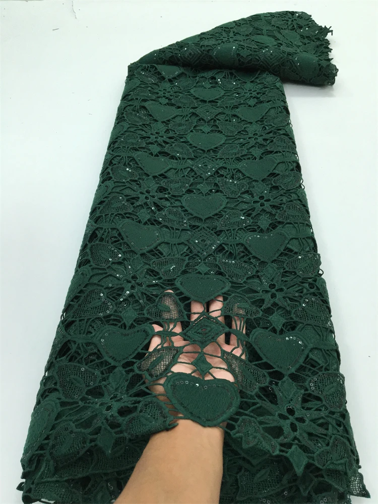 Hot Sale Nigerian Guipure Cord Lace Fabric 2024 High Quality African Water Soluble Lace Fabric For Women Evening Dress Material