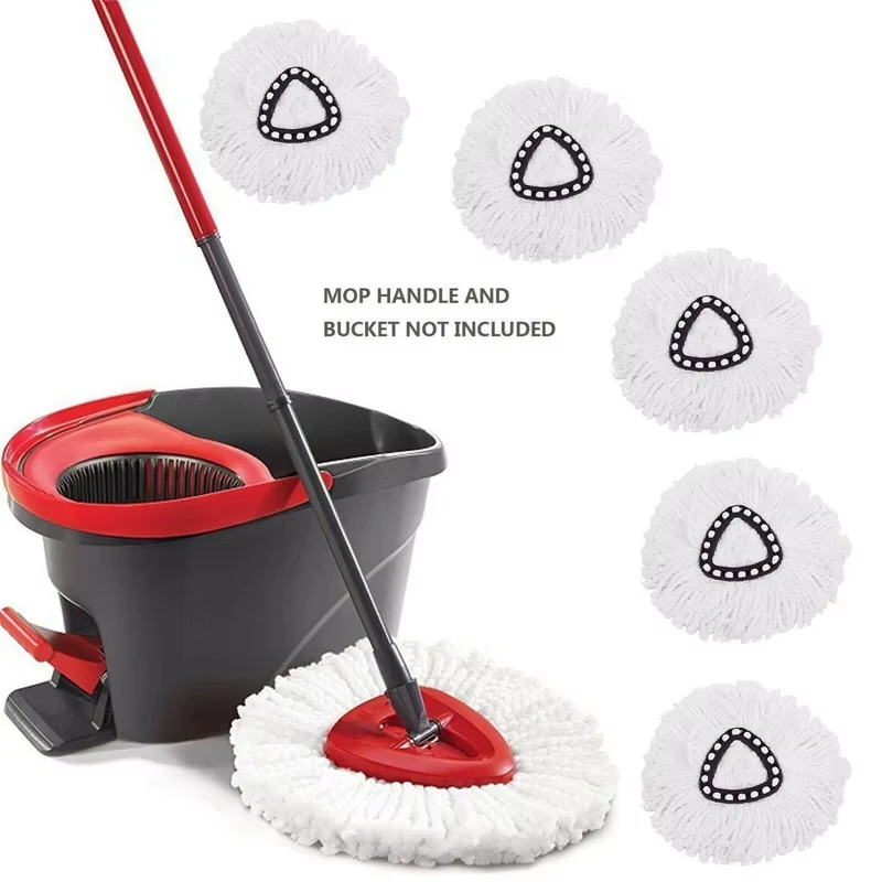 Mop Heads Compatible with Vileda & Ocedar Thickened Rotating Triangular Microfiber Replacement Pads Household Mop Head Accessory
