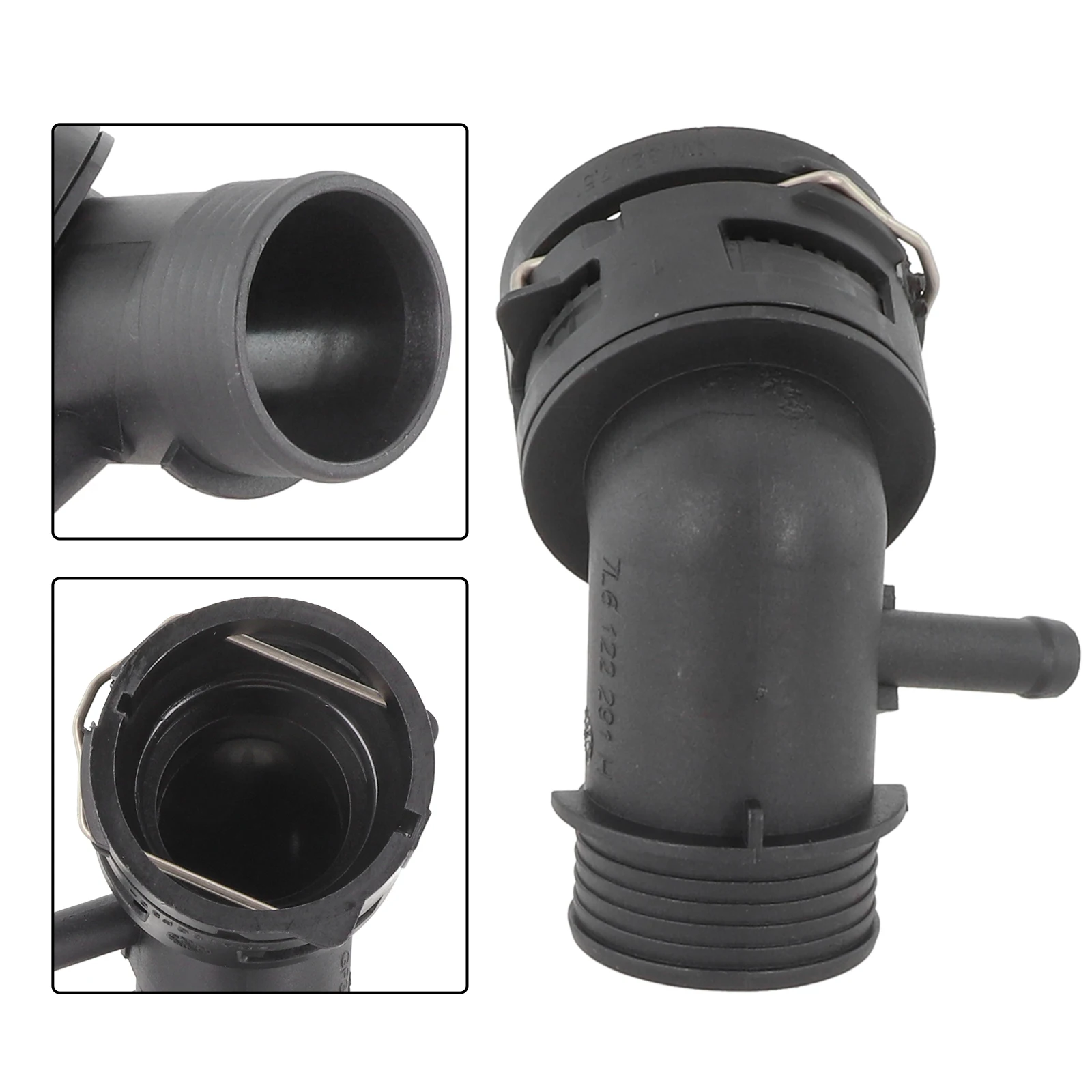 صيانة السيارات، موصل خرطوم تبريد السيارة الأسود، جزء محول المبرد البلاستيكي، لا يوجد إعداد عالمي عالي، إعداد مثالي #3