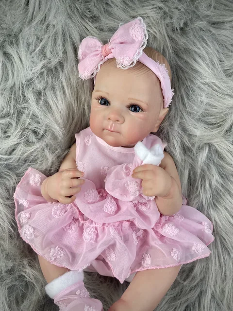 MRB 18-calowa Lalka Reborn Bettie Całe Ciało Winyl Dziewczynka Zmywalna Lalka Reborn z Malowanymi Realistycznymi Włosami Bebe Reborn Zabawki Świąteczne