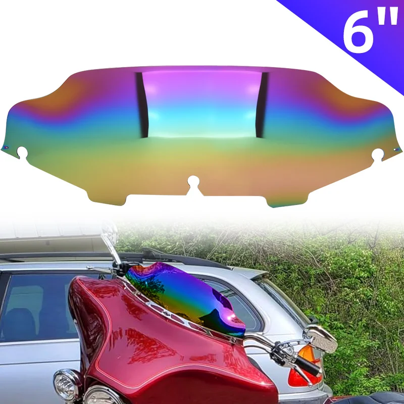 

6" Iridium Windshield Windscreen Motorcycle Wind Screen Deflector For Harley Electra Street Glide Touring Ultra Limited 96-13