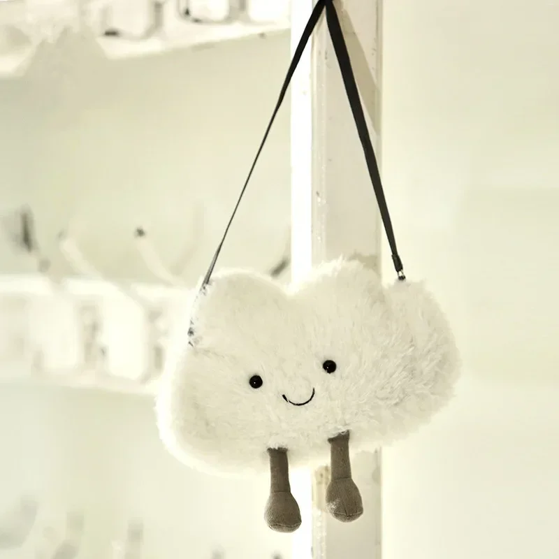 Cute Cloud Shoulder Bag Creative Kawaii Cartoon Plush Bags Fashion Cloud Crossbody Messenger Phone Lolita Women Purses Kid Gift