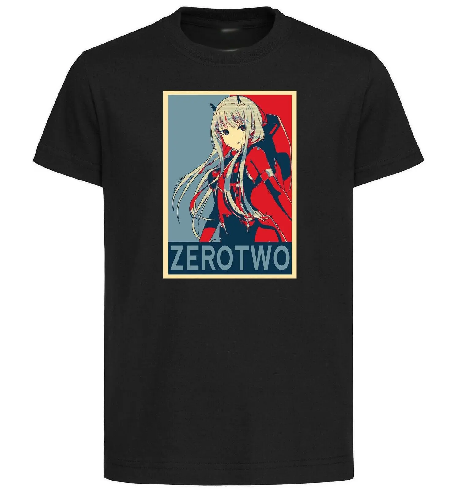 Black - Propaganda Darling in the FRANXX - Zero Two Variant 07 T-Shirt- Unisex clothing