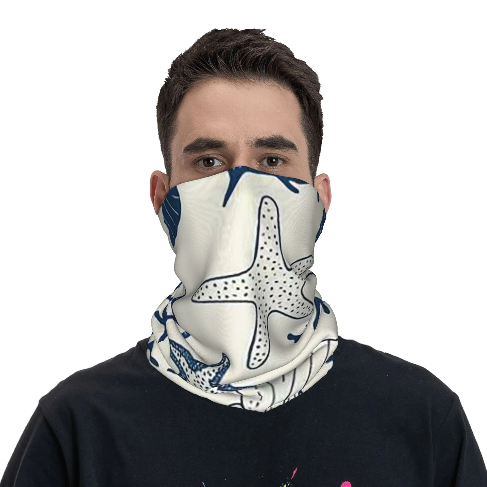 

Бандана с узором в виде ракушек и морских звезд, шарф-накидка с принтом, велосипедный шарф, шарф для езды на велосипеде, унисекс, для взрослых, моющийся.