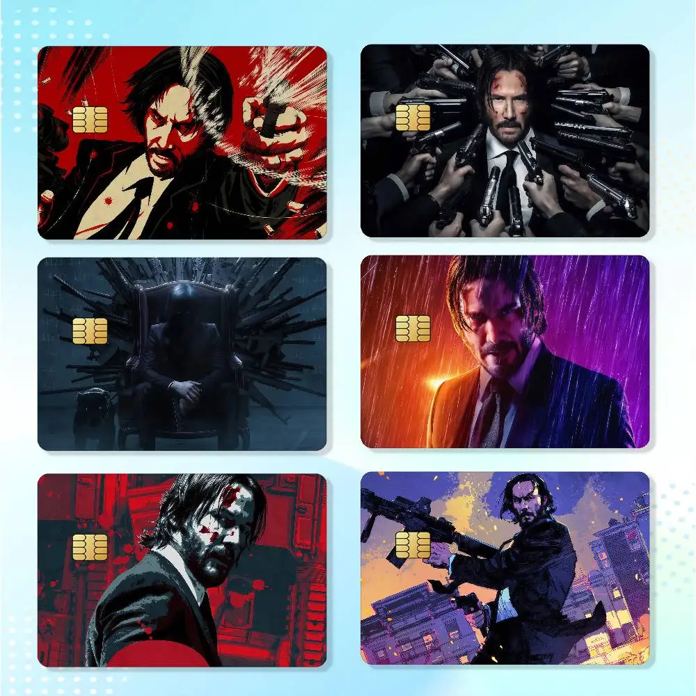 Movie J-John Wick Cool Matte Card Stickers For Credit Cards Debit Cards And Transit Cards 4Pcs