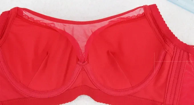Women Sexy Lace Brassiere  Big Size Push Up Intimates Female Bra Tops Lingerie 85 90 95 100 C D Red Black Blue Super Underwear