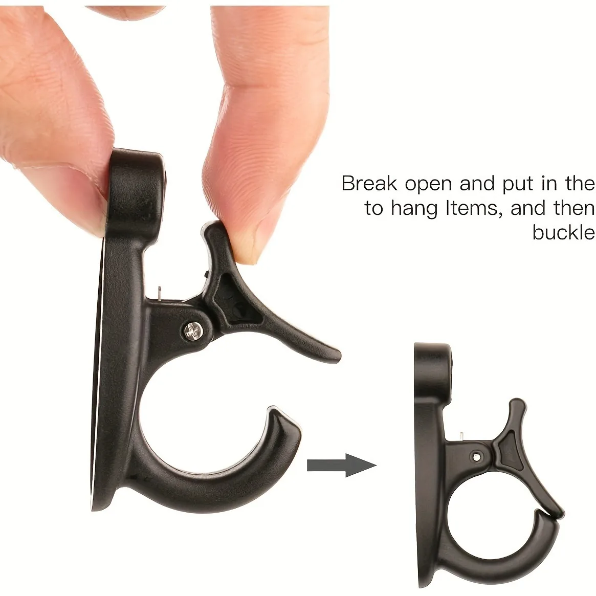 10Pcs Black Screw In Q Hanger Hooks Safety Spring Clip Hooks For Hanging String Lights Plants Wind Chimes Outdoor Indoor Decorat