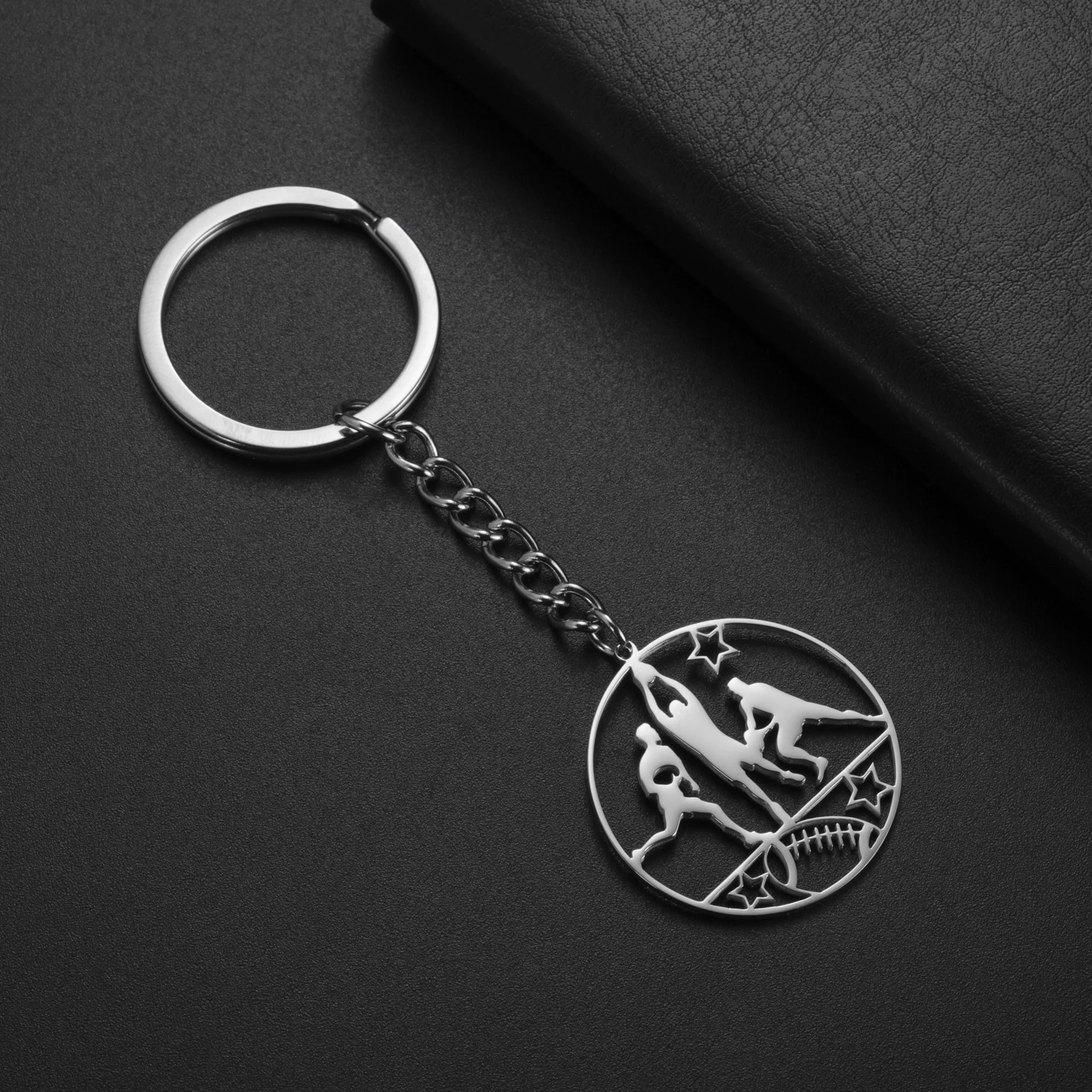 COOLTIME Sporte reignis Schwimmen Basketball Anhänger Schlüssel bund Edelstahl Sportler Schlüssel ring Auto Schlüssel bund Sport liebhaber Schmuck – Detail 11