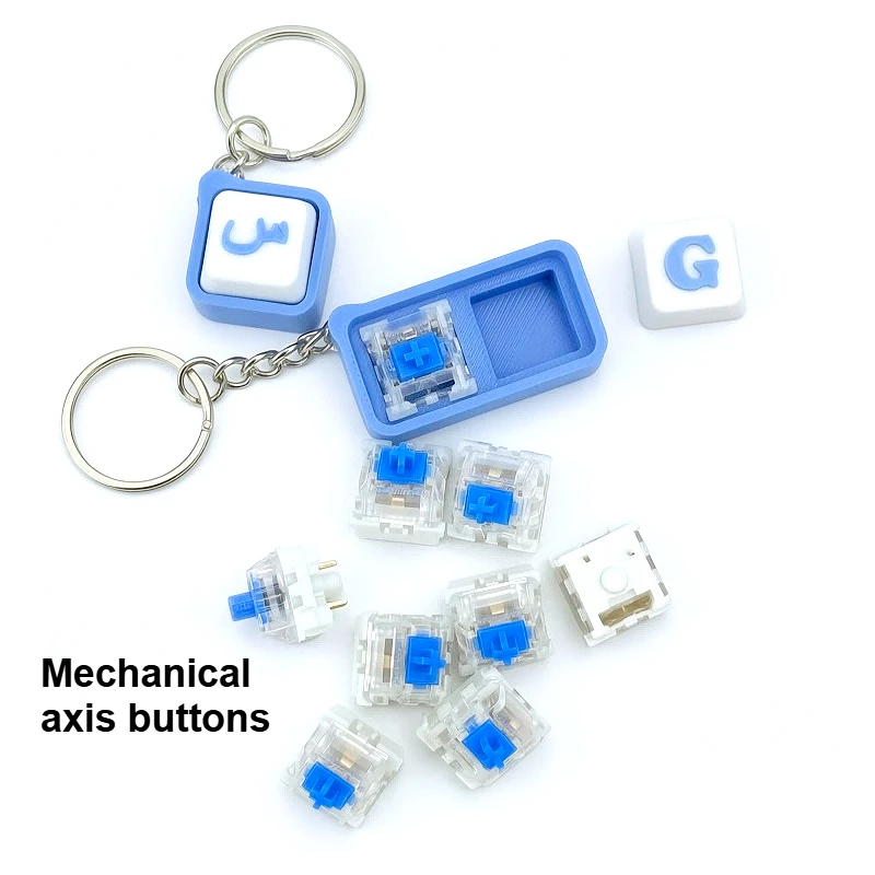 New Mechanical Switch Fidget Toy DIY 3D Print Click Button Creative Keycap Emit Light Handmade Blue Axis Creative Keyboard Parts