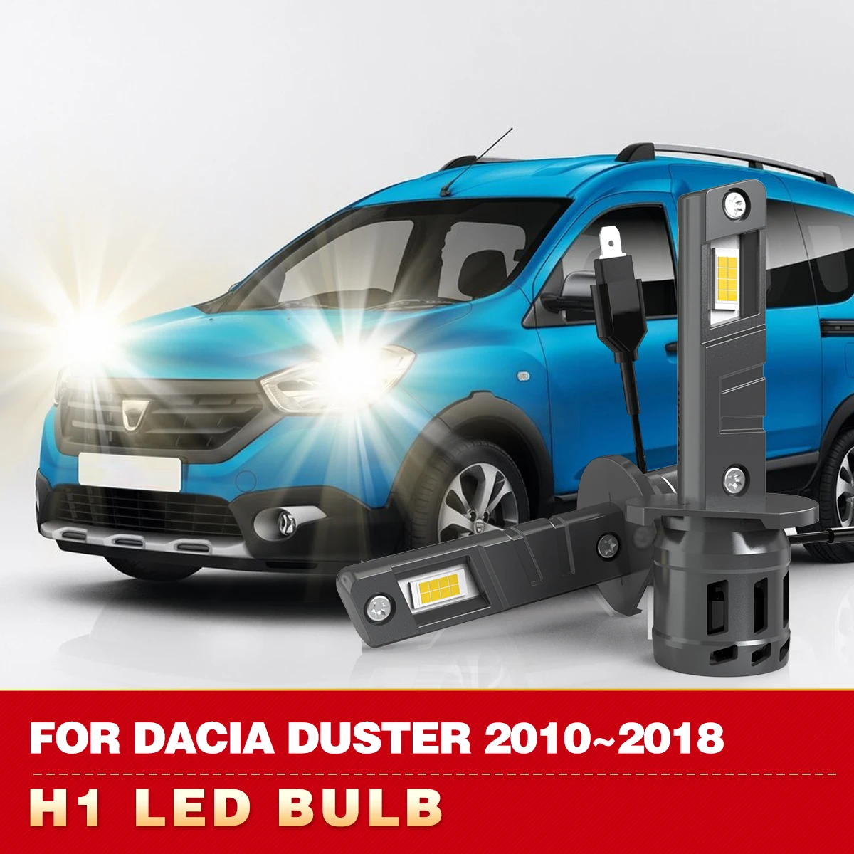 

2x H1 LED Canbus Headlight Bulb 24000LM LED Car Head Fog Light White with Fan H1Wireless Turbo Led For Dacia Duster 2010~2018