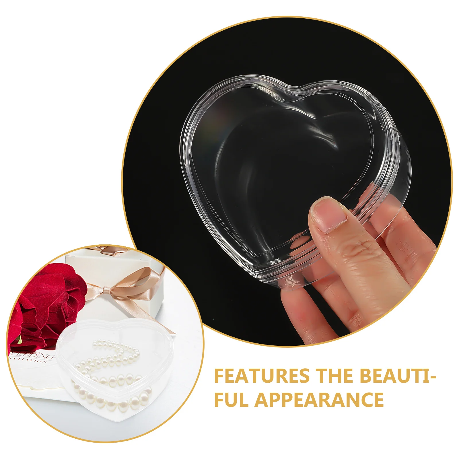 

12Pcs Candy Jewelry Storage Box Heart Shape Jewelry Organizer Necklace Ring Earrings Storage Case Compact Decorative Gift