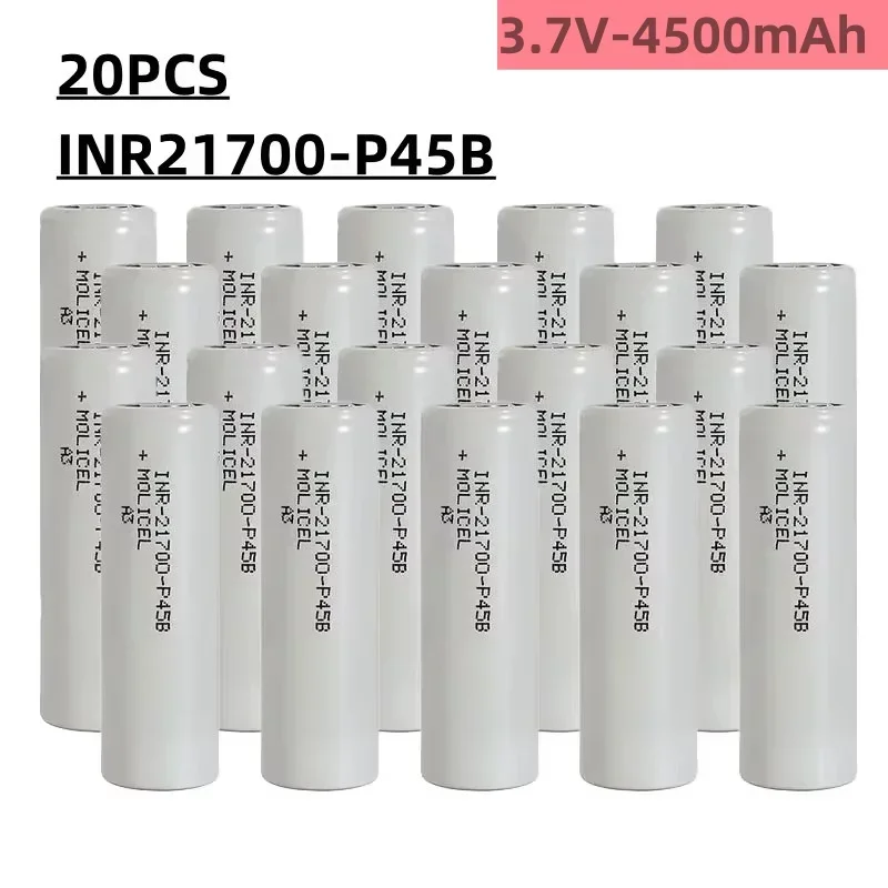 INR 21700P45B 4500mAh 3.7V 10C décharge haute puissance batterie Li-Ion Rechargeable haute capacité 21700 + puce Nickel + fil