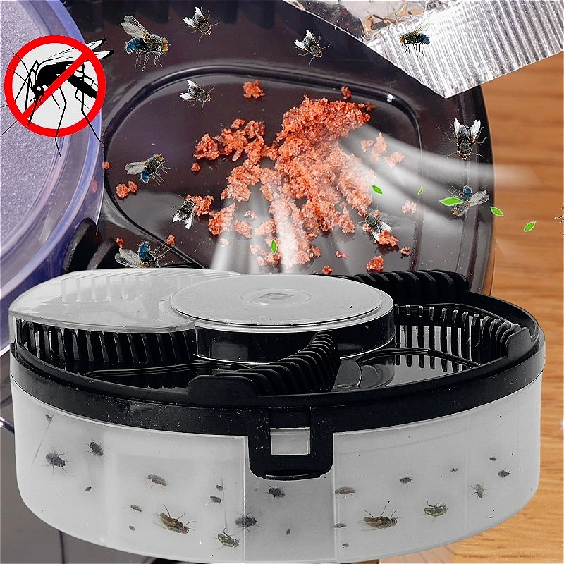 Colector de plagas para Control de plagas, atrapamoscas automático recargable por USB con cebo, cocina, tienda de frutas, herramienta electrónica silenciosa para atrapar insectos