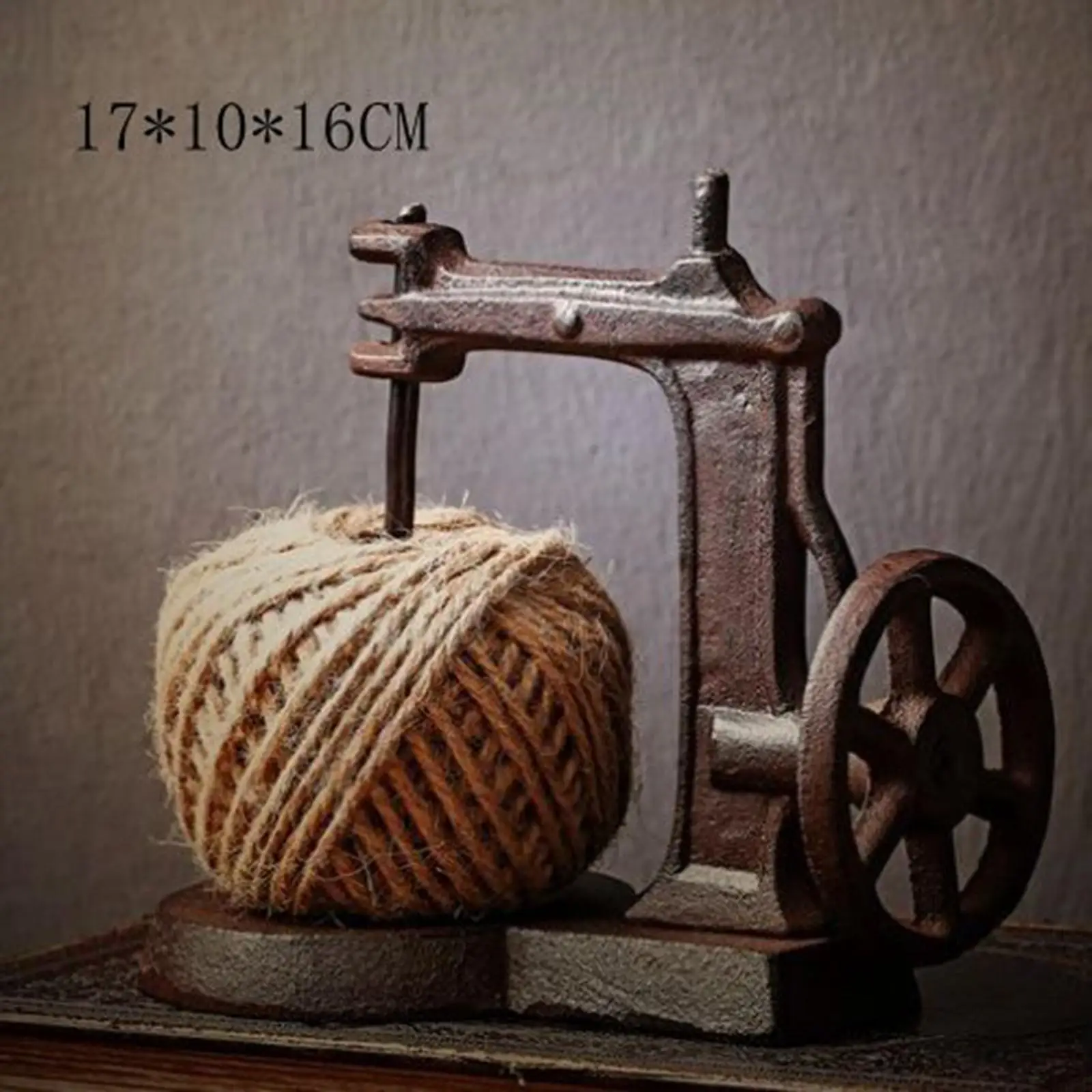 Antique Style Jute Twine Spool Holder with Scissors Organizer for Sewing Machine Room and Creative Art Studio - view 5