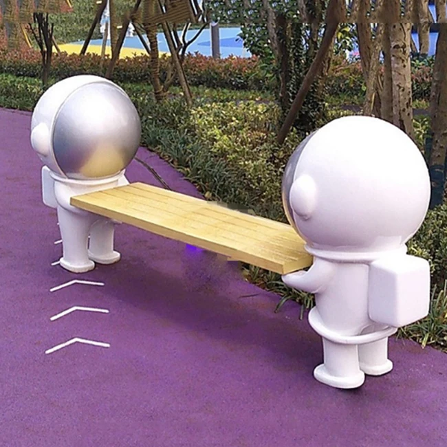 

Y862 Spaceman sculpture bench Other Commercial Furniture Garden astronaut bench Modern cartoon Leisure Chairs