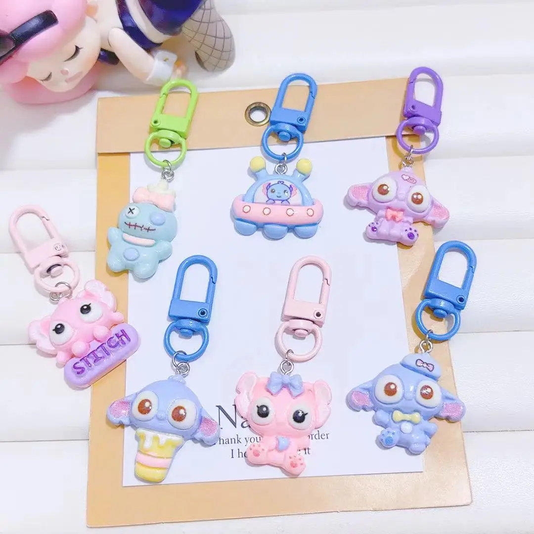 

Cute Stitch Keychain Disney Anime Accessories Kawaii Anime Figure Pendant Backpack Decoration Children's Toys Gifts