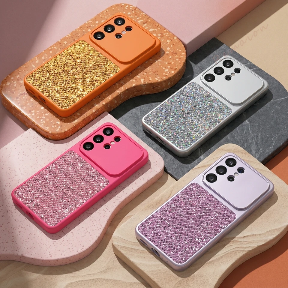Magnetic Phone Case for Samsung Galaxy A17 A07 A55 A56 A53 A54 A26 A16 A05S A13 A32 Magsafe Bling Bling Glitter Protector Cover