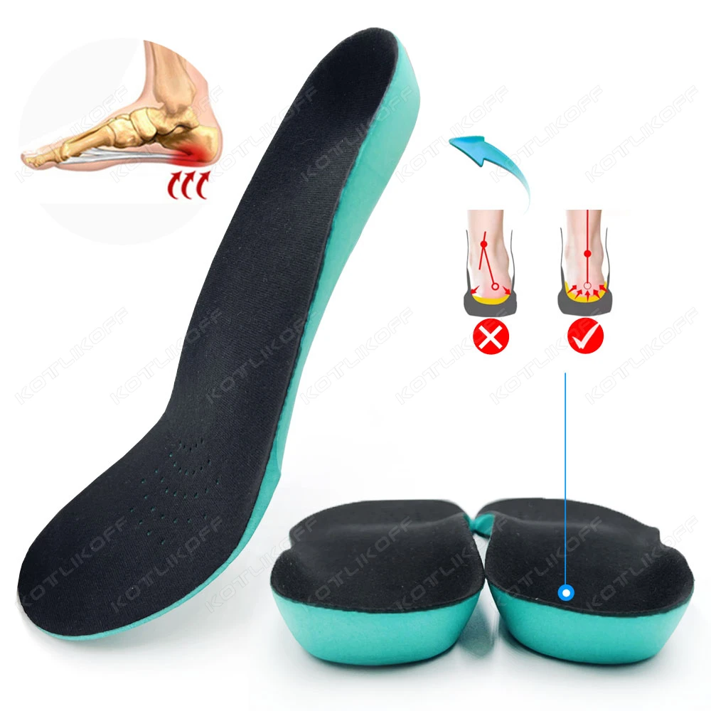 2/4 قطعة طفل شقة القدم النعال العظام للأطفال مريحة امتصاص الصدمات حذاء رياضة إدراج حذاء الجري وسادة وحيد