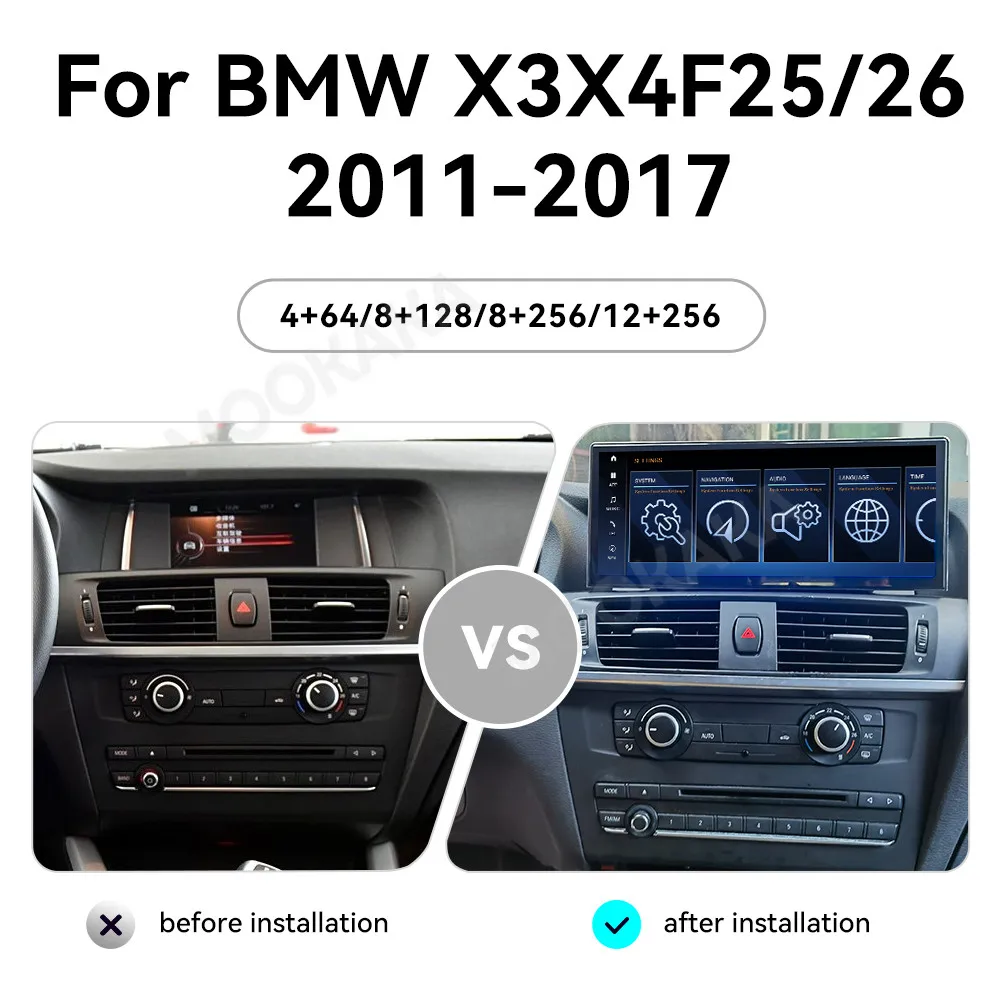 For BMW X3 F25 X4 F26 2011 - 2018 Android Car Radio 2Din Stereo Receiver Autoradio Multimedia Player GPS Navi Head Unit Screen