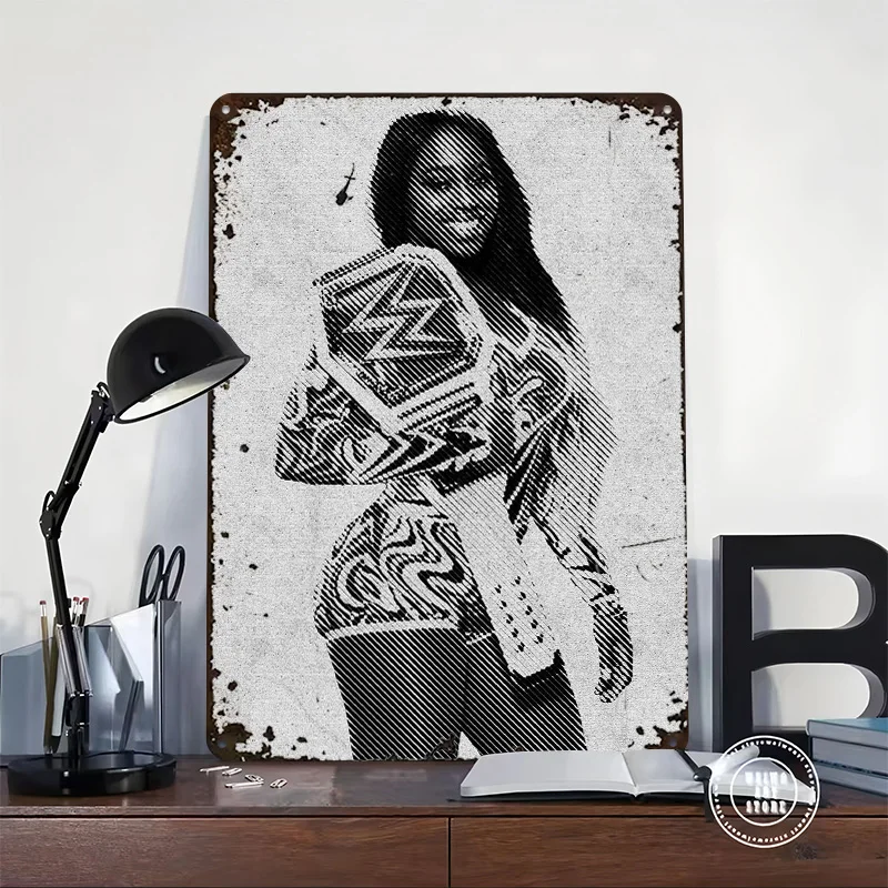 نعومي المصارع علامة معدنية جدار الفن خمر الديكور غرفة خمر ريترو تين علامات للمنزل الديكور مكتب ديكور الفن الجداريات #2