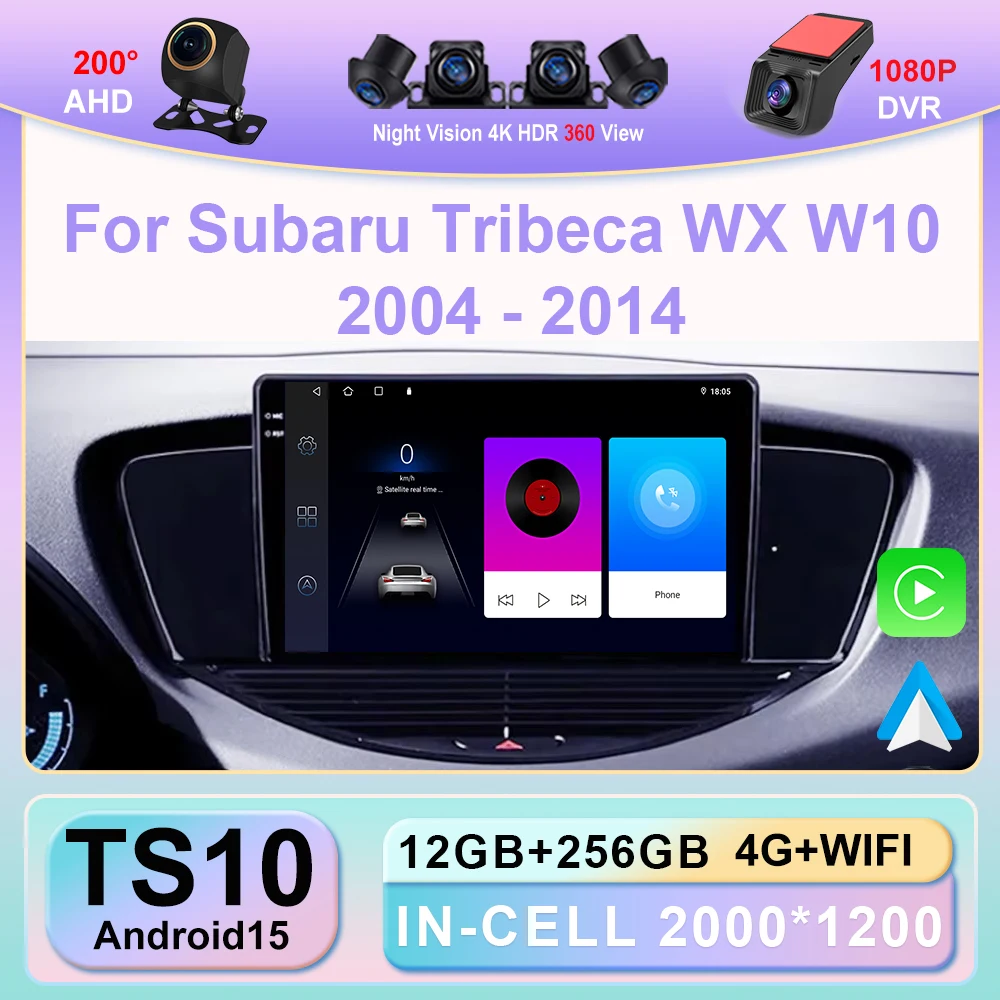 

Android15 For Subaru Tribeca 2007 - 2011 Car Multimedia Radio Carplay Player GPS Navigation Stereo Head Unit Rear camera 8 core