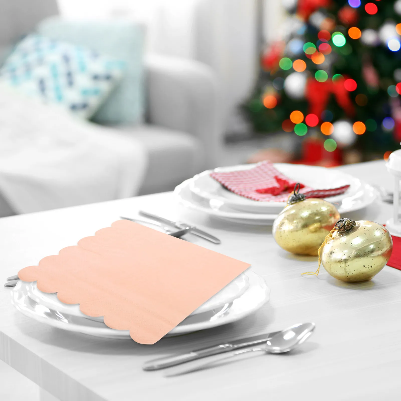 20Sheets Wave Edge Paper Napkins Decorative Disposable Wedding Party Dinner Banquets Napkins Disposable Holiday Table Supplies