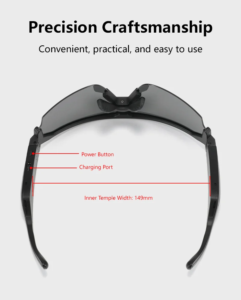 New AI Smart Cycling Sunglasses YK-C01 UV Protection Bluetooth Audio Bluetooth Headphones Sports Goggles 2026