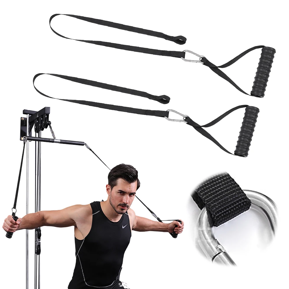 Tricep Rope Straight Bar Cable Machine Lat Pull Down Attachment for Chest Muscle Workout for Push Downs Crunches Facepulls