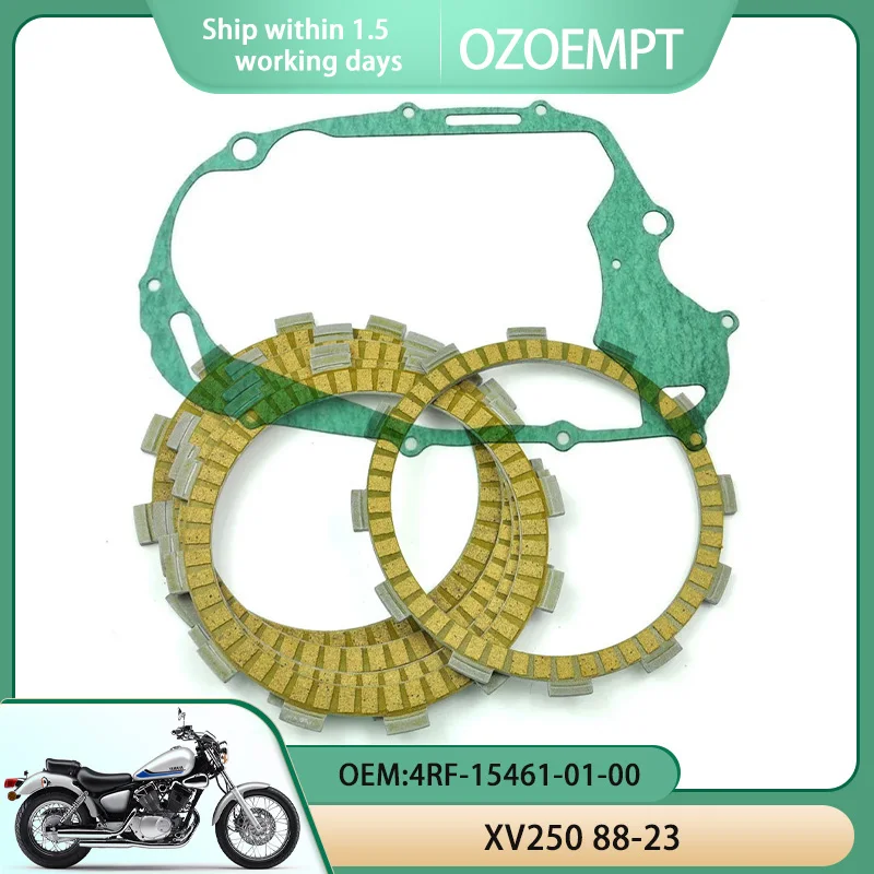 

OZOEMPT Motorcycle Clutch Disc Set and Cover Gasket Apply to XV250 88-23