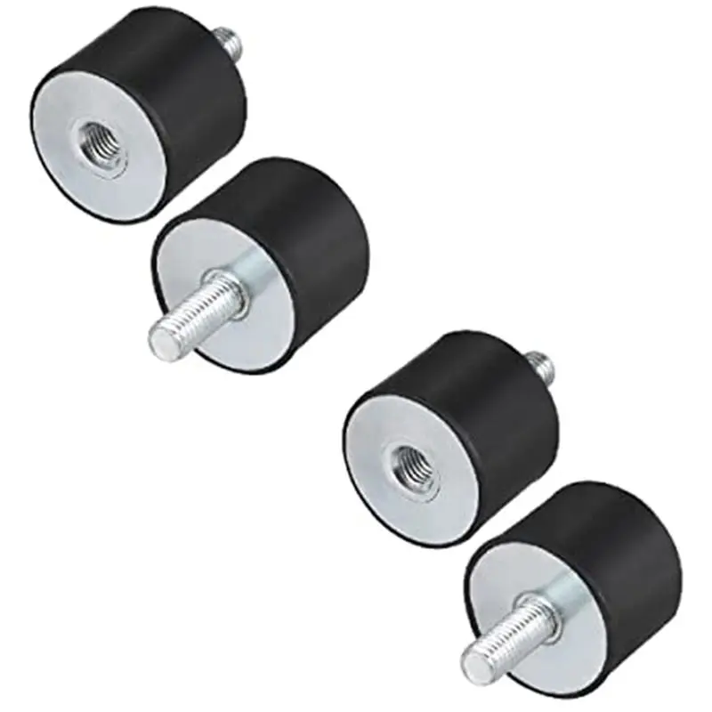[NEWA64Z!】 4 Pcs M8 Thread With Studs 40Mm X 30Mm Cylindrical Shock Absorber Rubber Mounts, Vibration Isolators Steering Damper