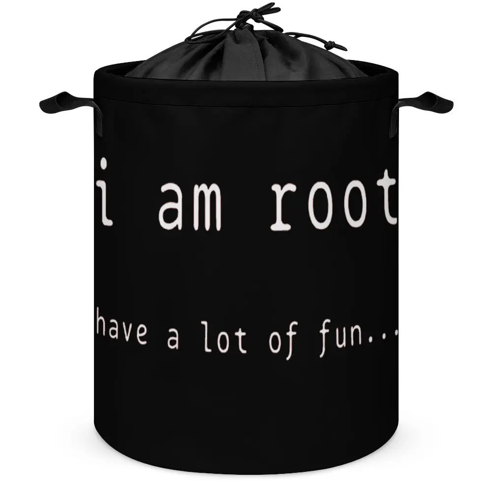 I Am Root Classic Storage Bins Laundry Basket Large Capacity Stored Toys Lifting Hand Can Be Folded Casual Graphic Outdoor Stora