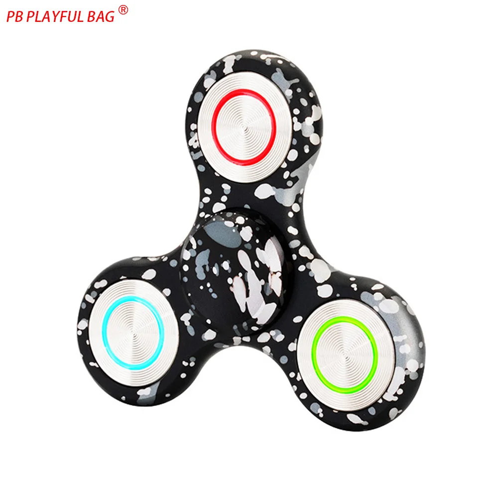 3-color Luminous Fingertip Gyroscope Metal Alloy EDC Finger Gyro Fancy Color Stress Relief TS51