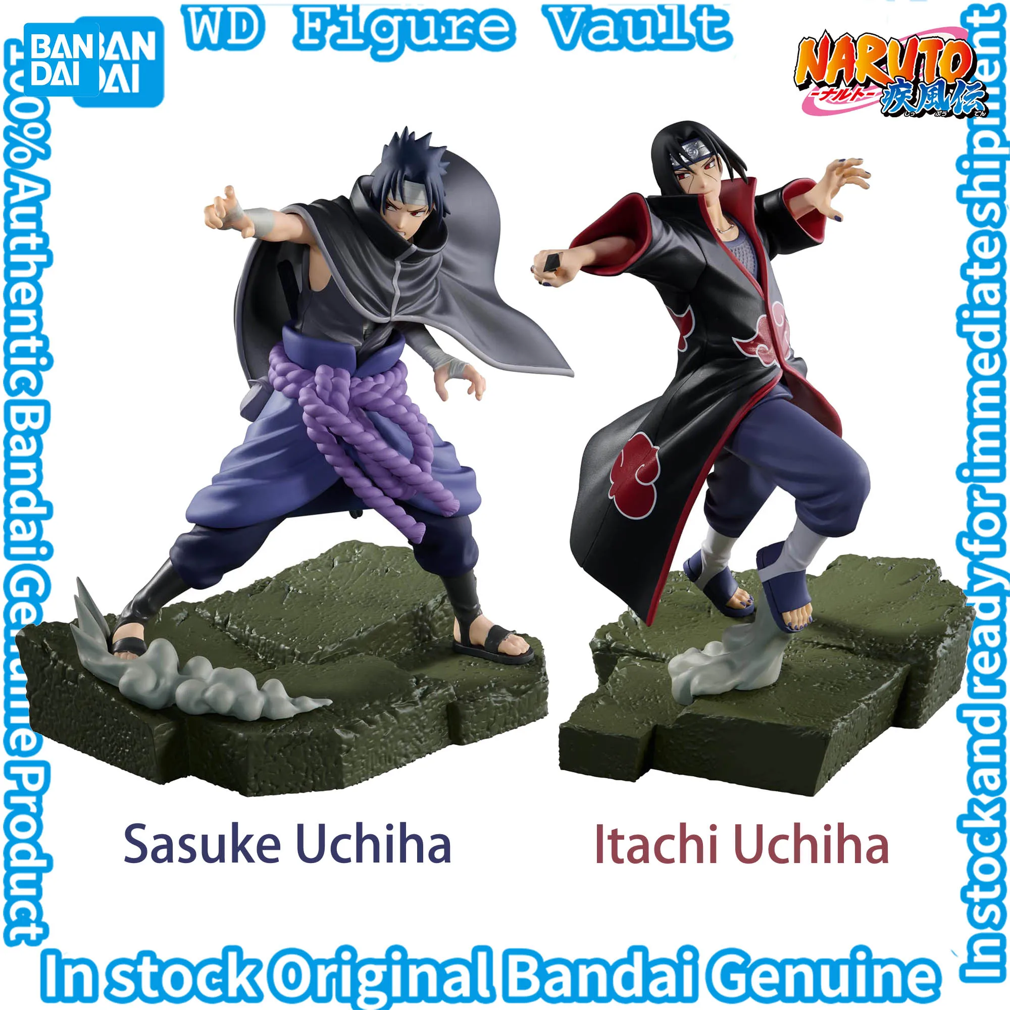

In stock Bandai Naruto Shippuden Combination Battle Itachi Uchiha Sasuke Uchiha Figures Anime Model Genuine Boxed Toy Gift