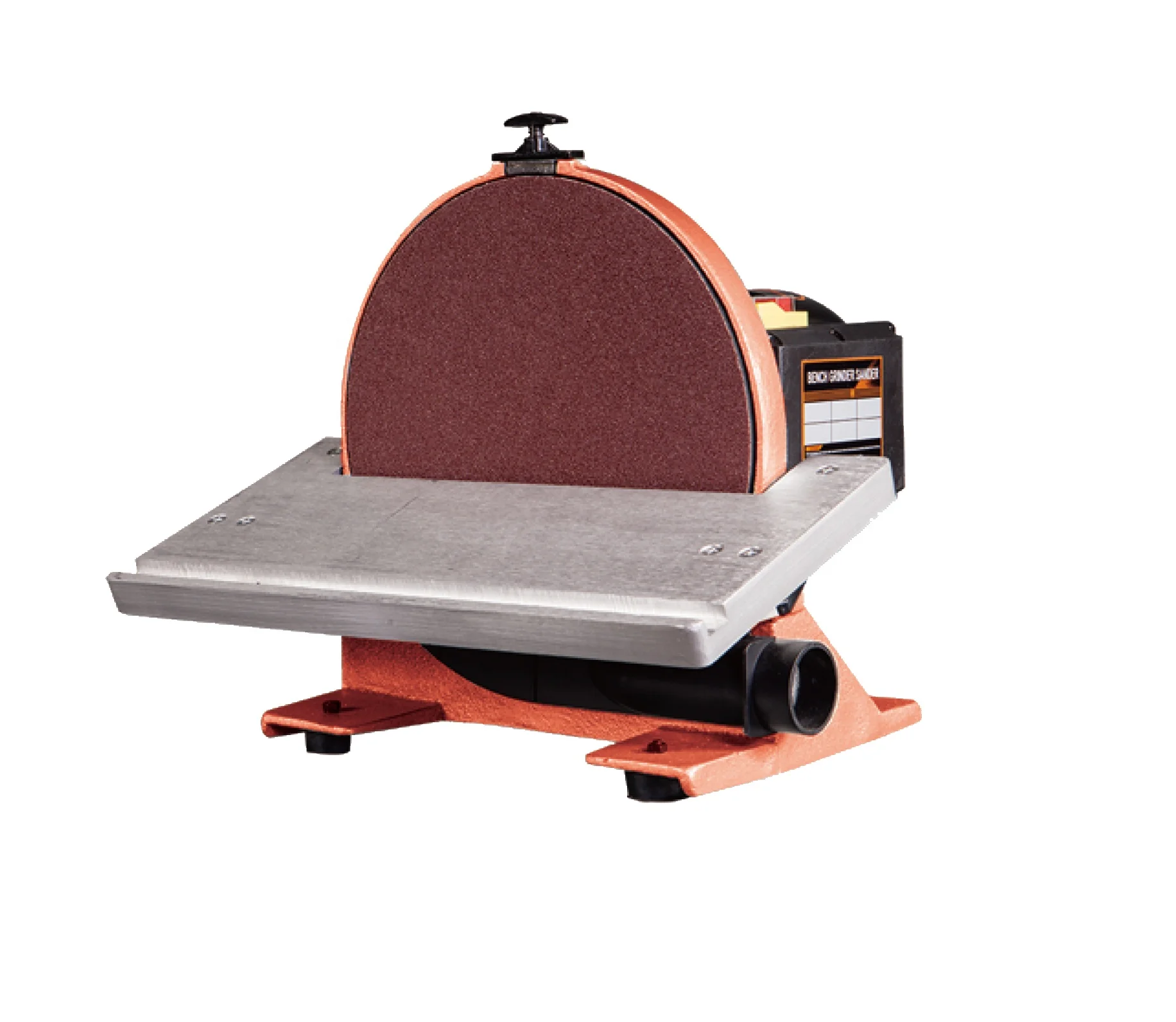 Heavy Duty Steel Motor Sanding Tool Miter Gauge 305mm Bench Disc Sander with Dust Collection Port 220V