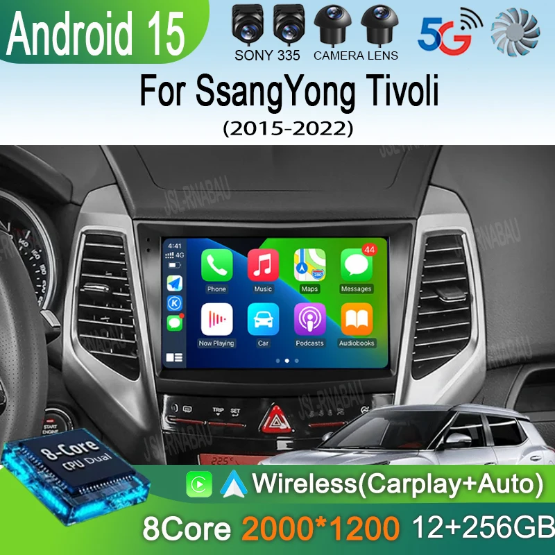 

Car Radio Android 15 Carplay Auto 2K Screen Multimedia Player For SsangYong Tivoli 2015 -2022 Autoradio Stereo 2din Head Unit
