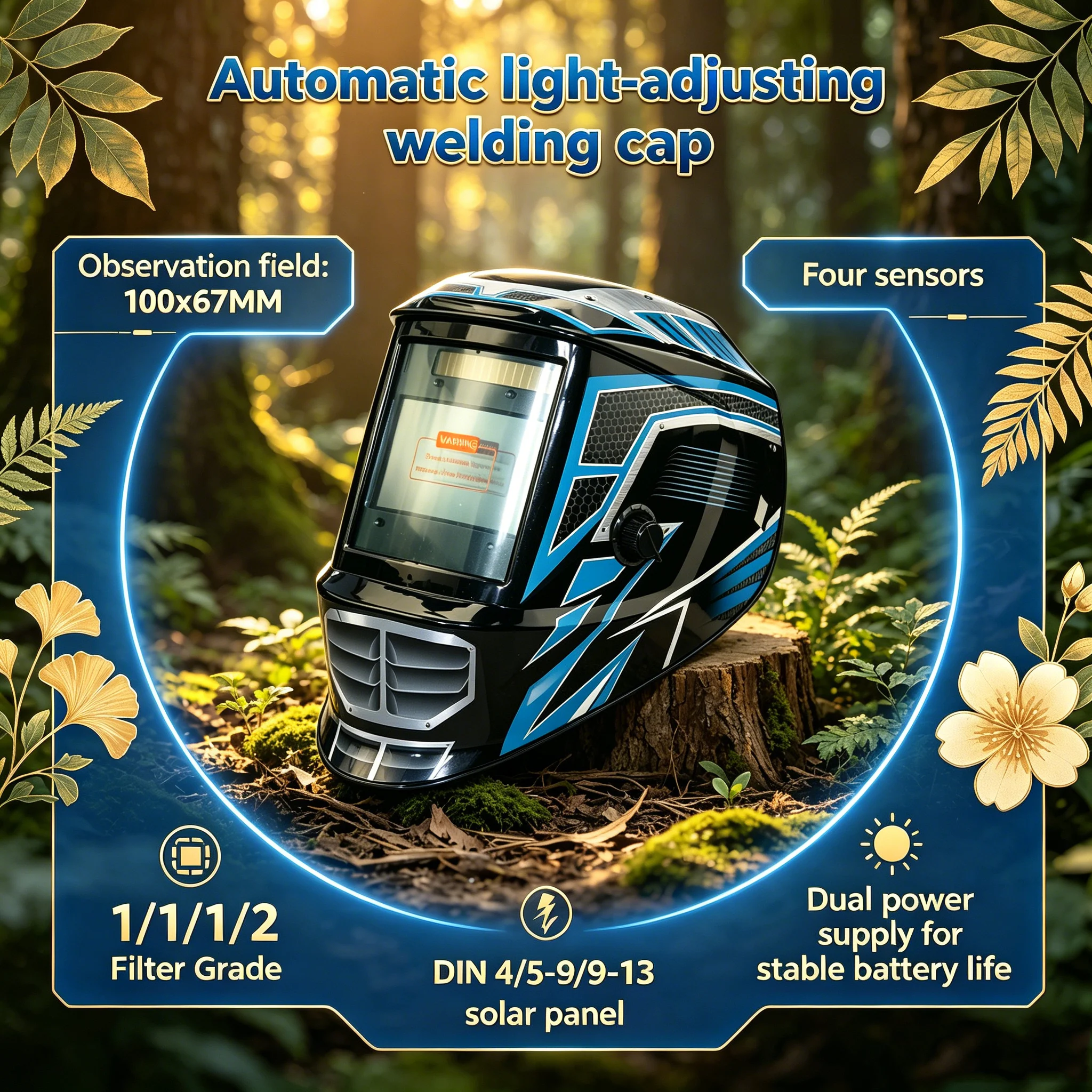 large-window-automatic-light-adjusting-welding-cap-comprehensive-protection-millisecond-light-adjustment-for-welding