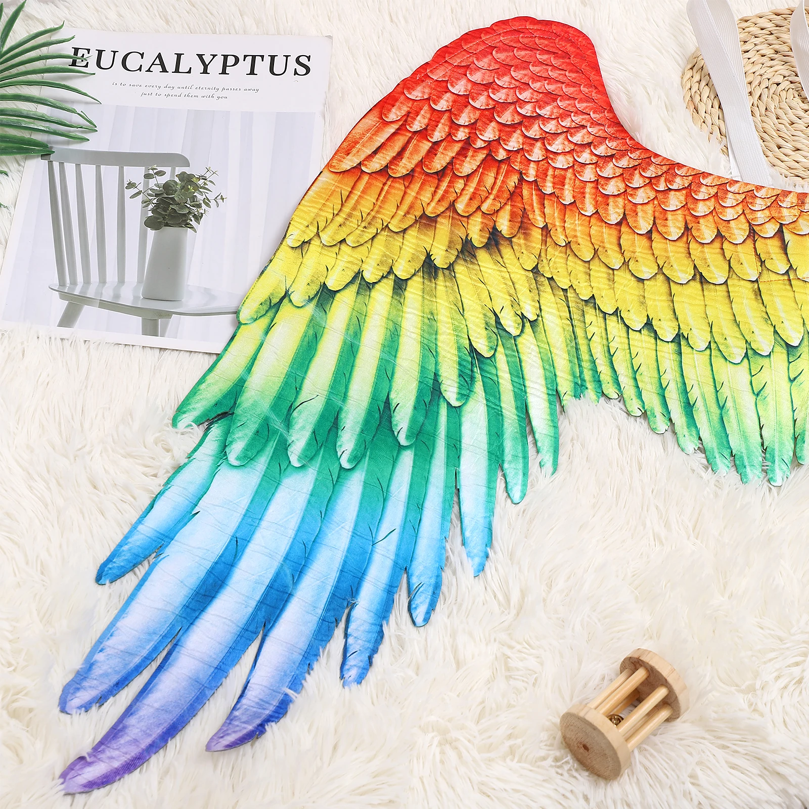 

Rainbow Wings Colorful Angel Wing Costume for Women Kids Durable Non Woven Material Comfortable Shoulder Straps Halloween