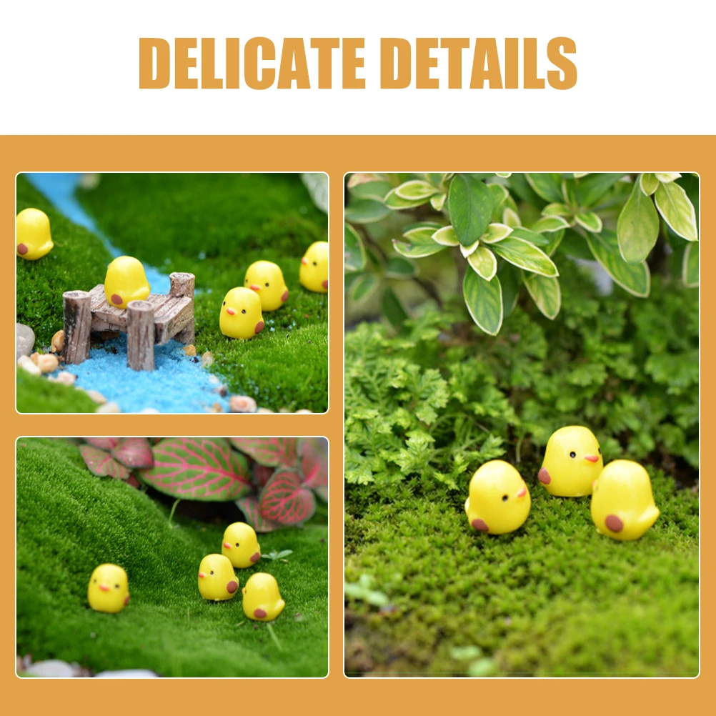

60Pcs Miniature Resin Ducks Figures Concise Design Mini Statue Garden Landscape Decoration Tiny Ducks Figurines