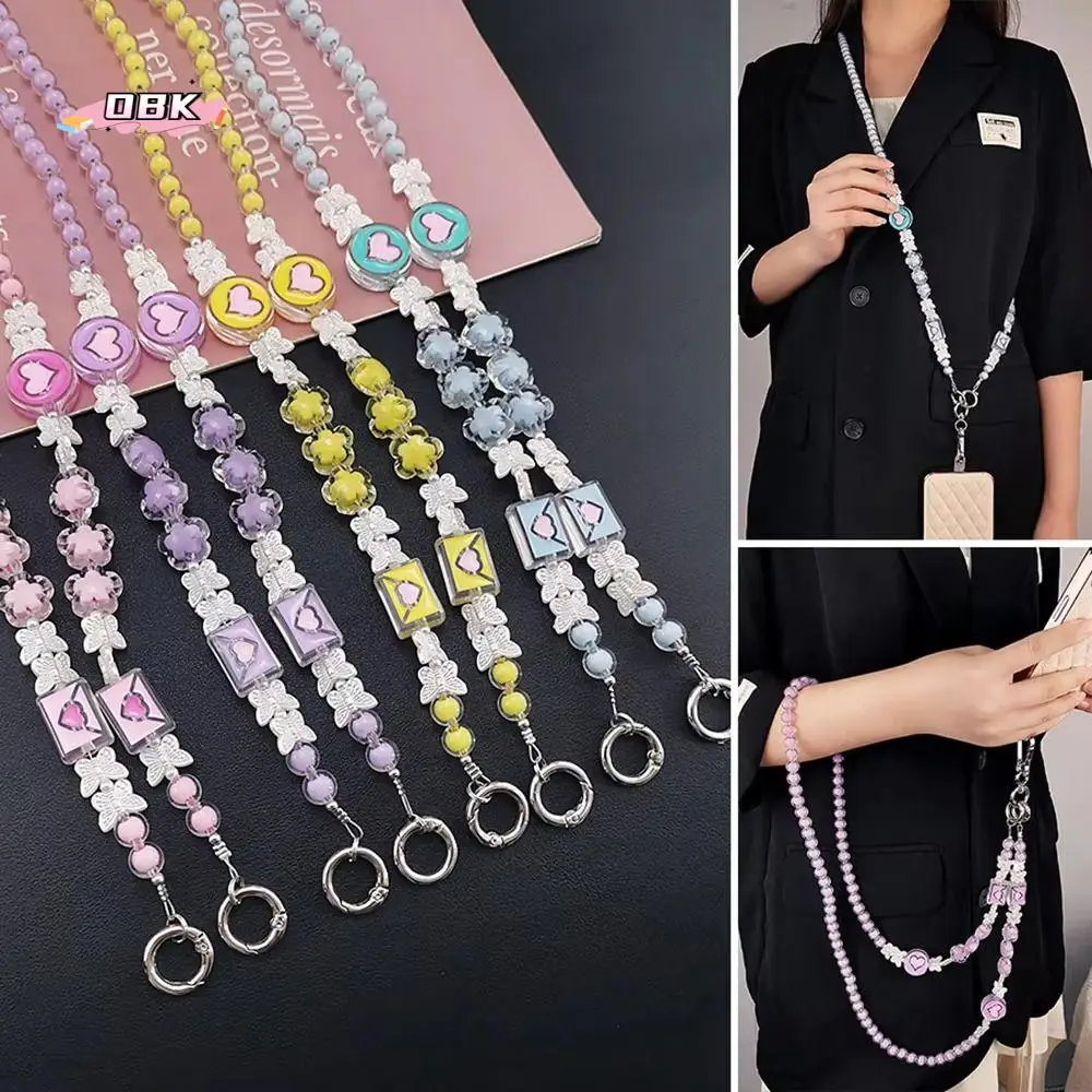 

Универсальный ремешок для телефона через плечо с бусинами, подвесной ремешок для мобильного телефона с медведем, милый анти-потерянный ремешок для телефона, подвесной чехол для телефона