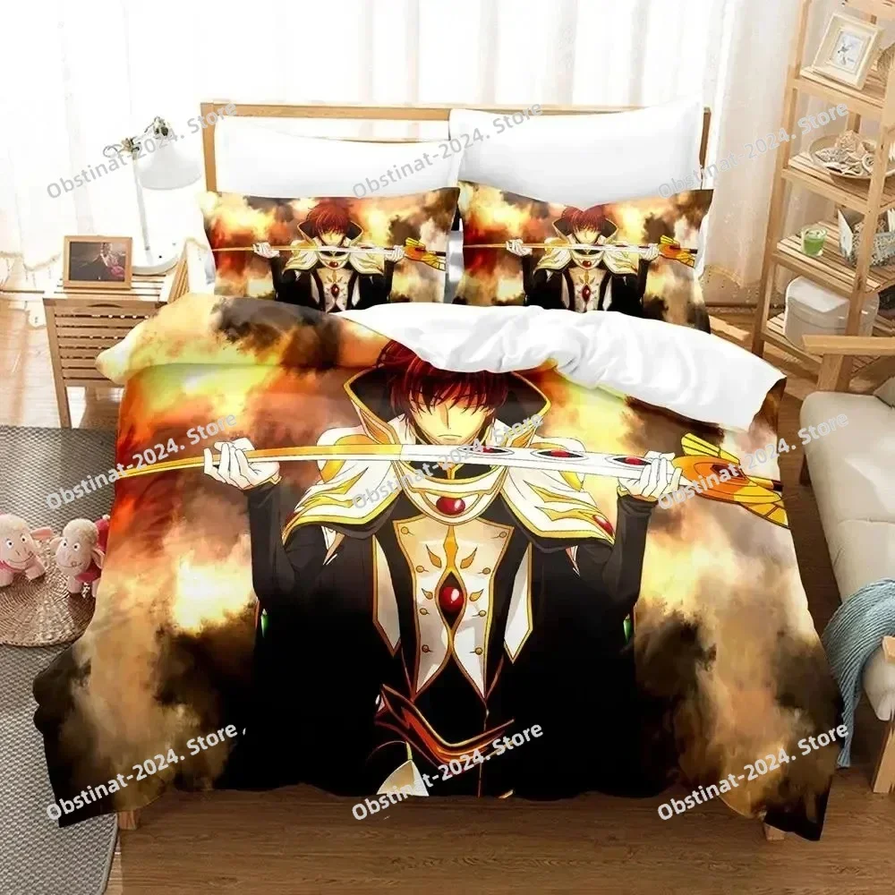 

Anime CODE GEASS Lelouch Printed Bed Set Duvet Cover Pillowcase Bedding Set Bed Linen Sheet Quilt Cover Full Queen King Size