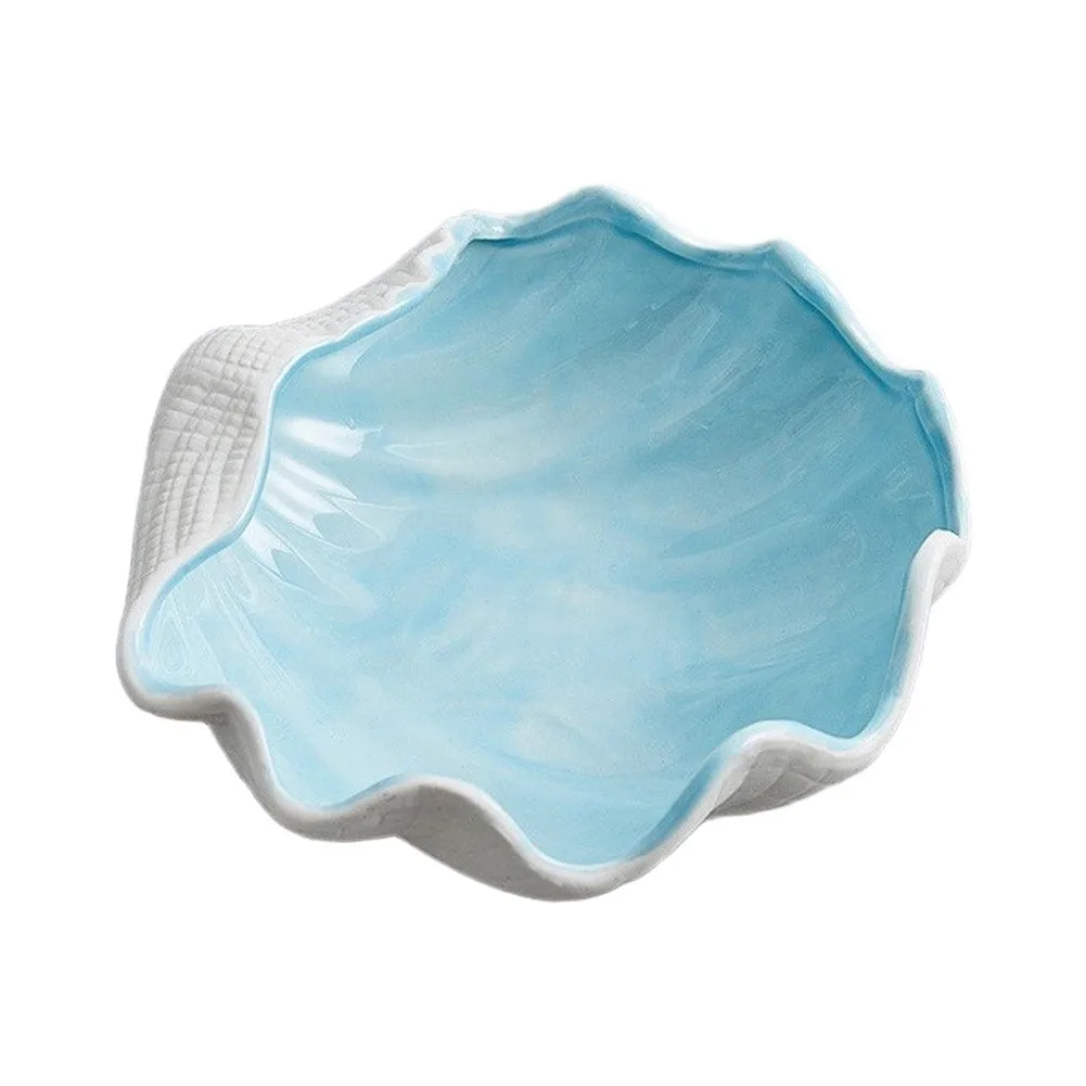Conch Starfish and Shell Style Porcelain Jewelry Tray for Rings Earrings Necklaces Coastal Decorative Vanity Organizer